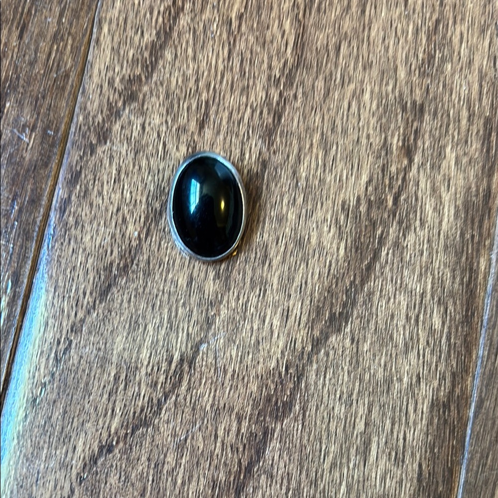 Elegant Sterling Silver and Black Stone Necklace